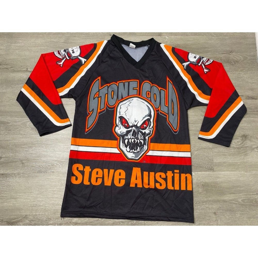 Rare Vintage WWF Stone Cold Steve Austin 3:16 Hockey Jersey Sz Medium Excellent